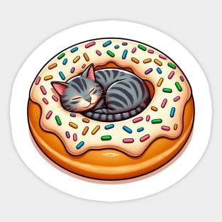 Dreamy Donut Cat Nap Sticker